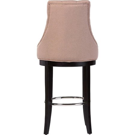 Baxton Studio Harmony Button-tufted Beige Upholstered Bar Stool with Footrest 119-6384